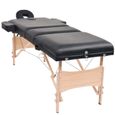 FIHERO Table de massage pliable et tabouret 10 cm d'épaisseur Noir☻☺2-1