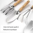 5pcs outils de plantation de jardin en acier inoxydable-Pelle Râteau Fourche-1