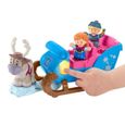 Fisher-Price Little People La Reine des Neiges Le traîneau de Kristoff avec 2 figurines et un renne, jouet pour enfant, 18 mois et-1