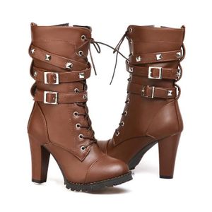 bottine a talon marron