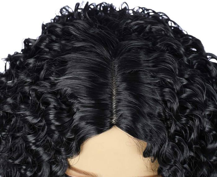 Perruque Afro 100% Cheveux Naturels - Couleur Noir/cuivré Méchée, Kit KITTY 01/1b30