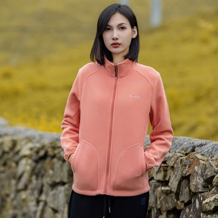 Veste Rose Femme Doudoune Fourrure Polaire - Parka D'Hiver Longue Avec Cordon De Serrage, Poche Zippée