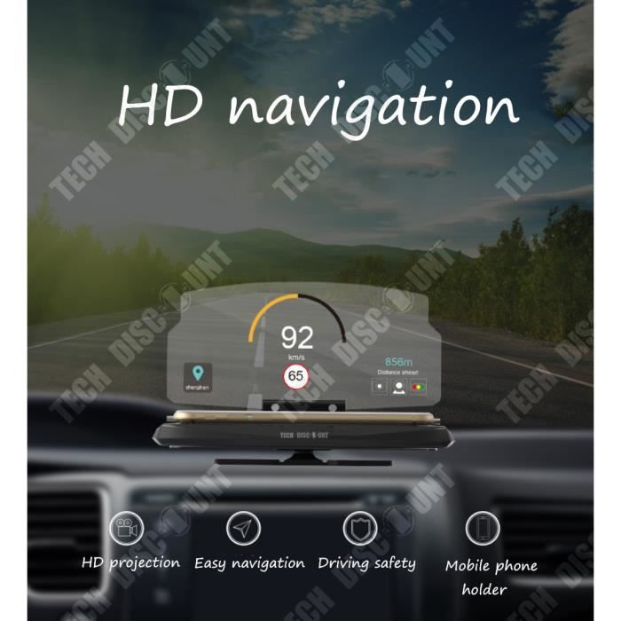 Hud Voiture Universel Head Up Navigation Display Téléphone Projecteur Gps  Holder Accessoires De Voiture 1