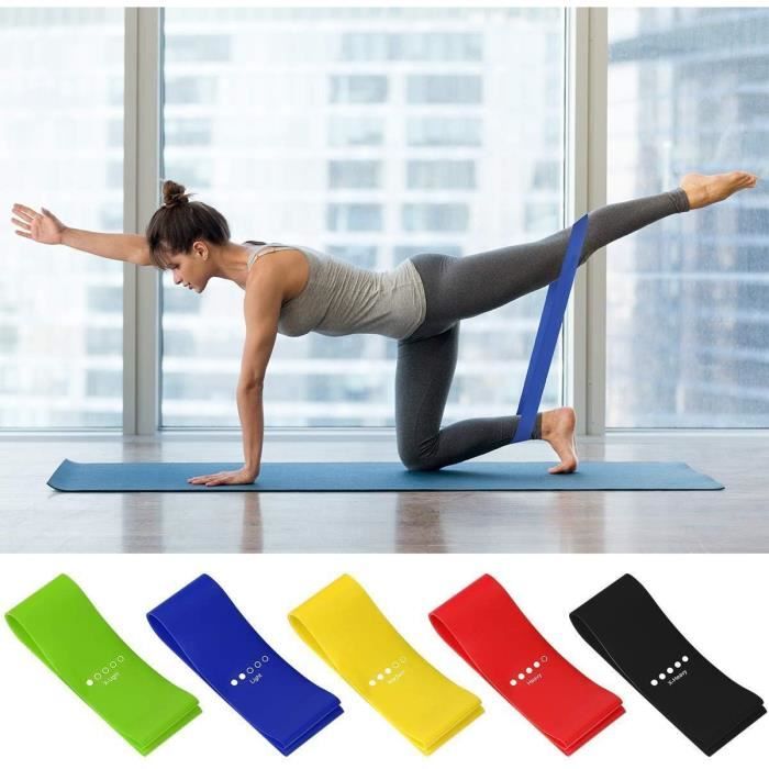 Bande de Resistance Set (5) - Loop Bande Elastique Fitness Équipement  d'Exercices pour Musculation Pilates Squat Sport - Cdiscount Sport
