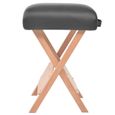 FIHERO Table de massage pliable et tabouret 10 cm d'épaisseur Noir☻☺2-2