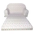 Canapé mousse lit enfant - FORTISLINE - Blanc Etoile Rose - Convertible - Confortable - Transportable-2