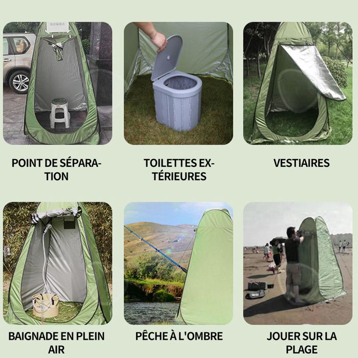 Taroo Clocks Tente De Douche Portable, Abri D'intimité, Vestiaire De Camping Avec Sac De Douche Solaire Plancher Et Sac De Transport Troq4366