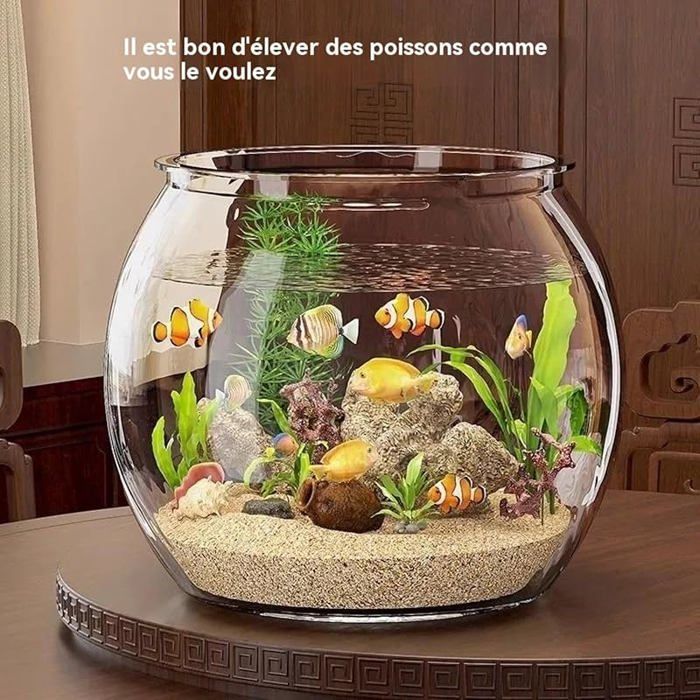 Poisson Rond Bocal Poisson Rond Aquarium 6L - Cylindre Transparent, Bol à Poissons ...