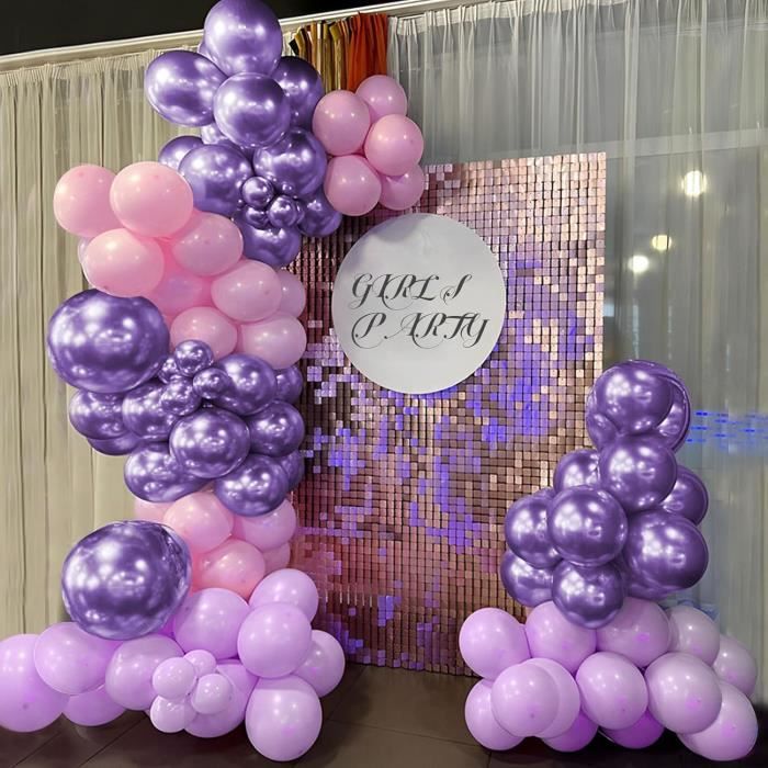 Arche de ballons pastel rose et violet