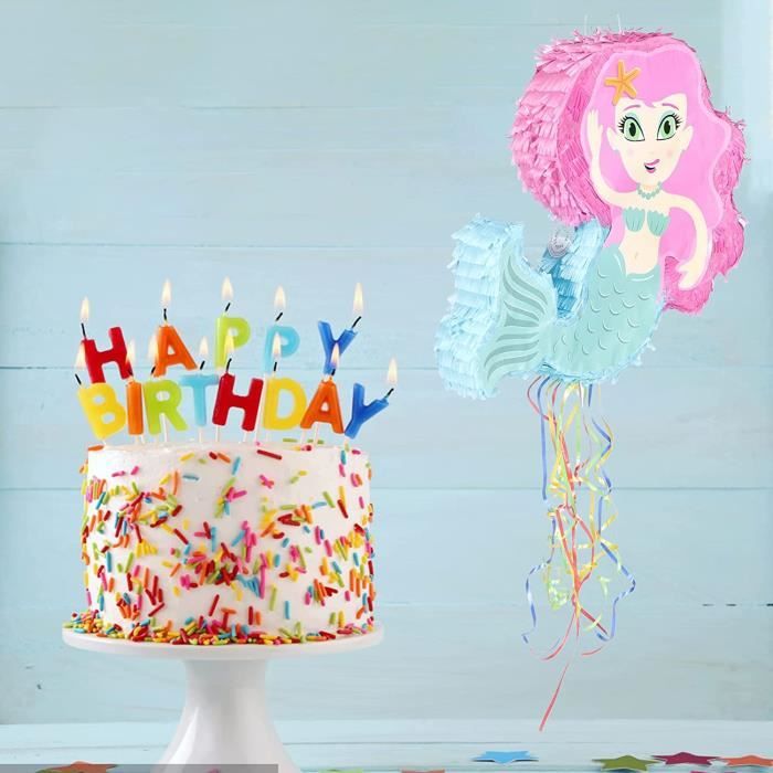 Pinata sirène pour les décorations de fête d'anniversaire pour filles  (petite taille, 40 x 29 x 8 cm) : : Cuisine et Maison
