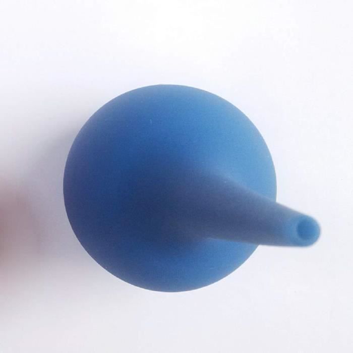 Poire effilée en polyéthylène bleu 27ml pour le nettoyage du nez et des  oreilles.
