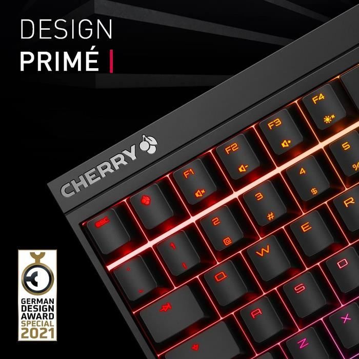 CHERRY MX 2.0S, clavier de jeu mécanique avec éclairage RGB, disposition  française (AZERTY), filaire, conçu en Allemagne, commutateurs MX BROWN