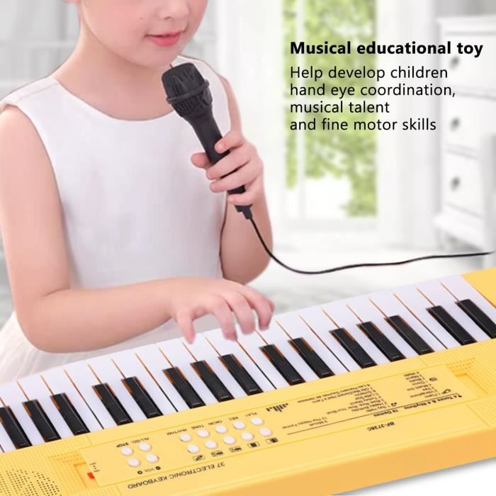 Piano numérique Giantex Clavier de Piano Electronique à 37 Touches, avec  Tabouret et Microphone, Cadeau idéal pour les Tout-petits