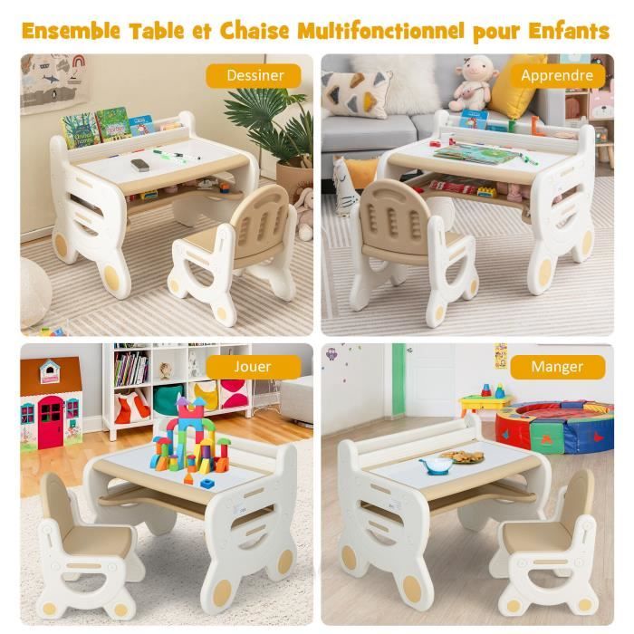 Costway Table Et Chaise À Dessin Pour Enfants, Chevalet À Dessin Pour Enfant  à Prix Carrefour