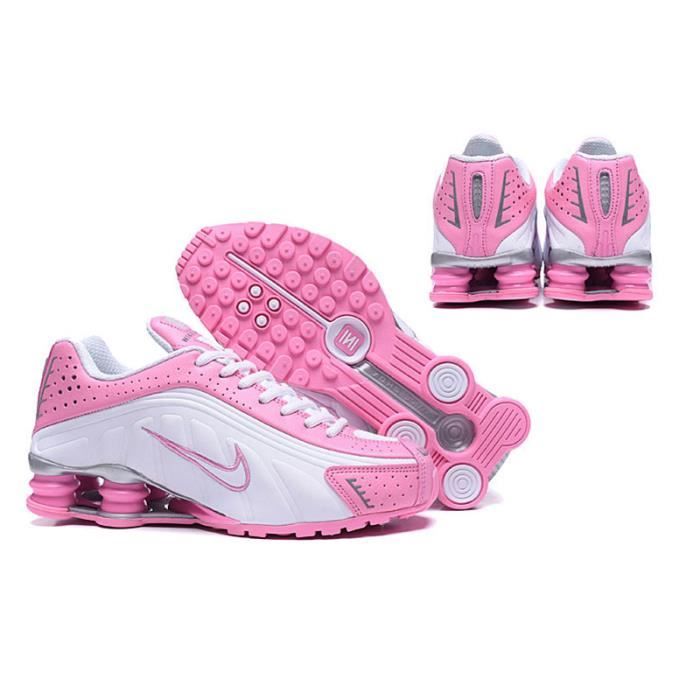 NIKE SHOX R4 Basket chaussures de sport Blanc rose Cdiscount
