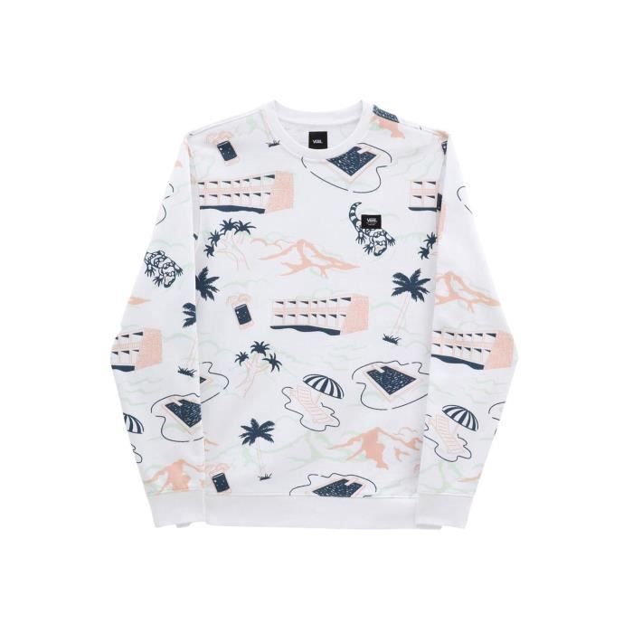 Sweat Vans Scenic Blanc pour Homme Blanc Cdiscount Pret a Porter