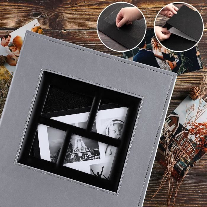 Ywlake Album Photo 10x15 500 Pochette, Geant Format Cuir Tissu Album pour  Horizontal Vertical Photos Gris203