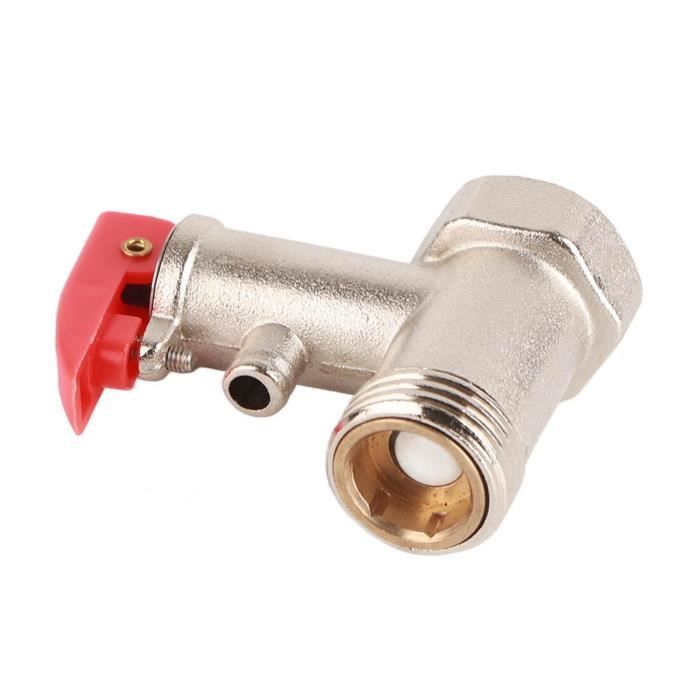 Vanne De Sécurité Laiton 1/2" BSP 3 Bar – Soupape De Décharge Pression Chauffe-Eau Solaire