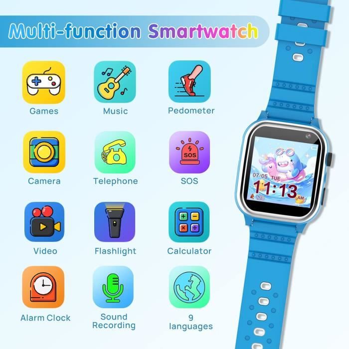 Montre Connectée Enfant - 26 Jeux Smartwatch Telephone Garçon