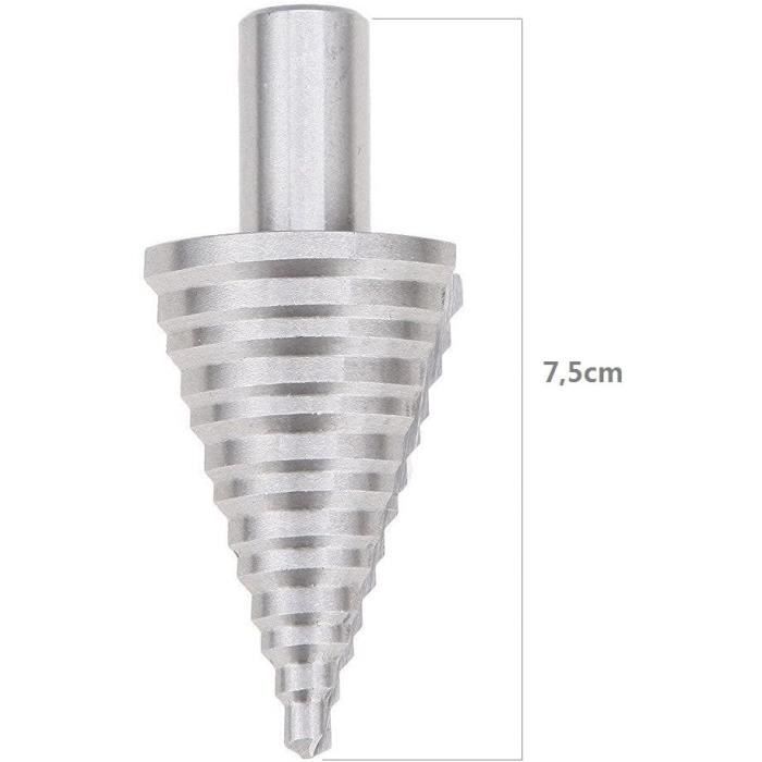 Foret Étagé HSS 5mm-35mm Revêtu Titane - 13 Étapes Pour Métal, Bois, Plastique