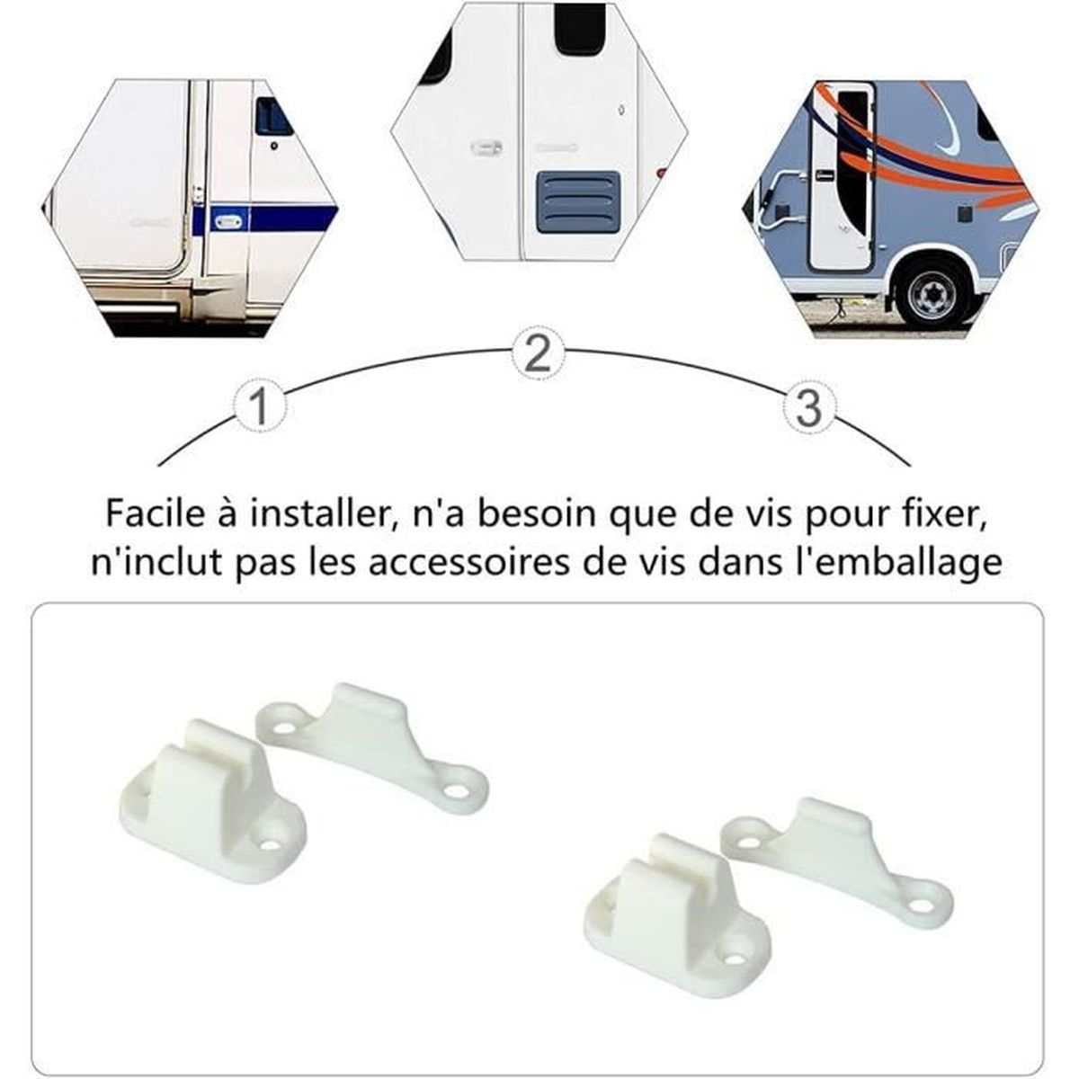Blanc balikha Retenue D'arrêt de Porte en Nylon de Forme de T pour Le Camping-Car de Caravane de Camping-Car