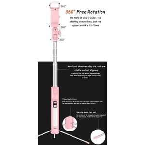 Perche à Selfie JJA Rose Avec Déclencheur Câblé – Support Téléphone Portable