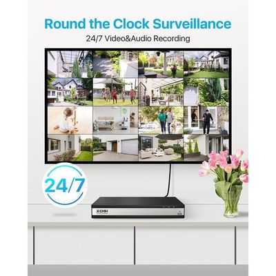 Kit Caméra Surveillance ZOSI 4K PoE - 12 Caméras 8MP Avec Audio - 16CH NVR 4To - Neuf