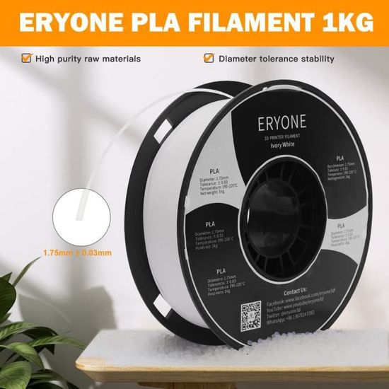 Filament eryone PLA+ Blanc Ivoire 1.75mm 1Kg impression 3D