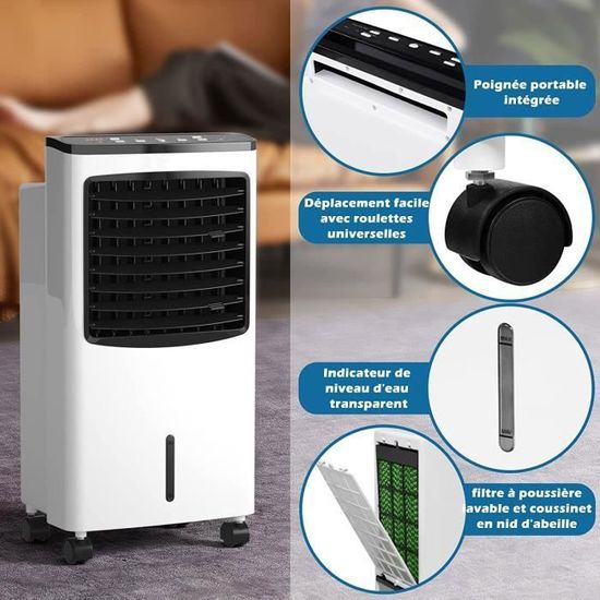 Climatisation Mobile 4 en 1 - Refroidisseur d'Air - Ioniseur - Humidificateur - Avec Climatisation Mobile 4 en 1 - Refroidisseur d'Air - Ioniseur - Humidificateur - Avec
