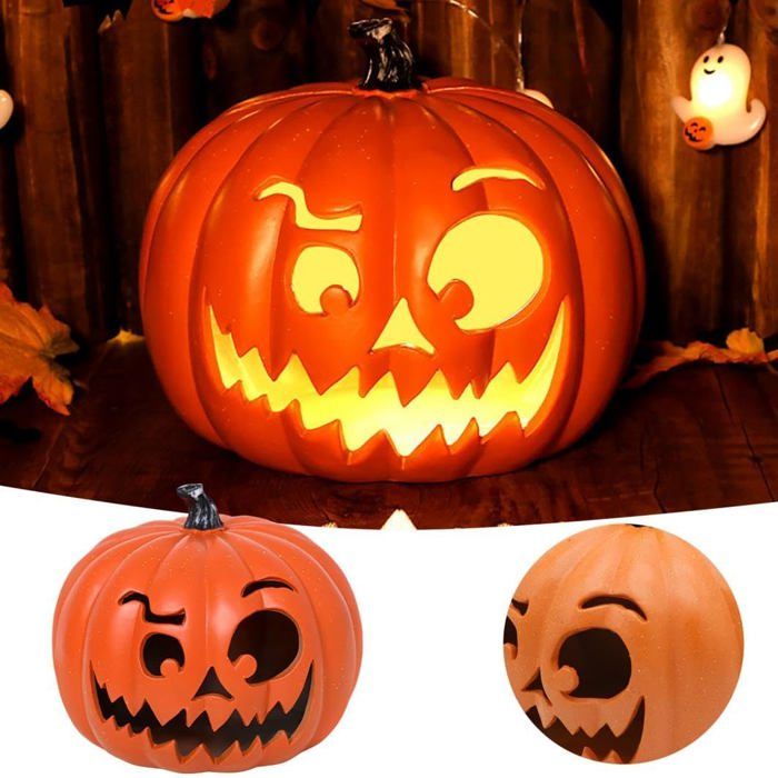 Lumières Jack-O-Lantern LED Sécurisées - Décorations Halloween