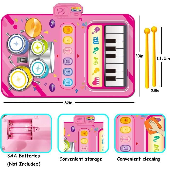Juguetes para niñas de 1 año, tapete de piano 2 en 1, juguetes Montessori  para niñas de 1 a 2 años, juguete musical educativo - Cdiscount Jeux -  Jouets