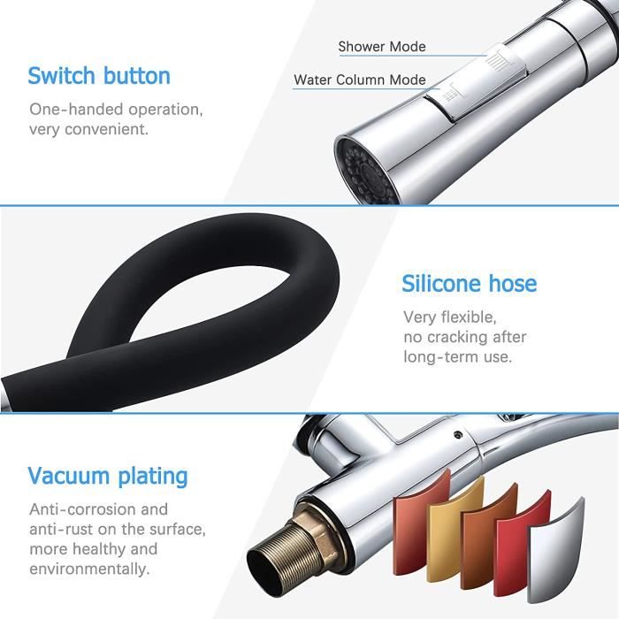 XUTONG Robinet De Cuisine Allongé De 20 Cm, Robinet Rotatif à