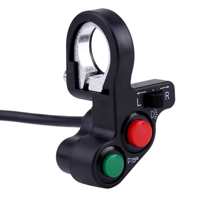 Interrupteur De Guidon Moto Keenso Aluminium Type-A On/Off Avec LED - Universel 22mm 7/8 Pouces