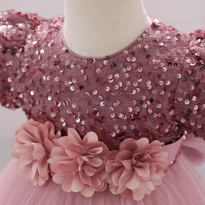 Robe Bebe Rose Moulante à Paillettes - Taille XS - Occasion Très Bon État - Soirée Cocktail