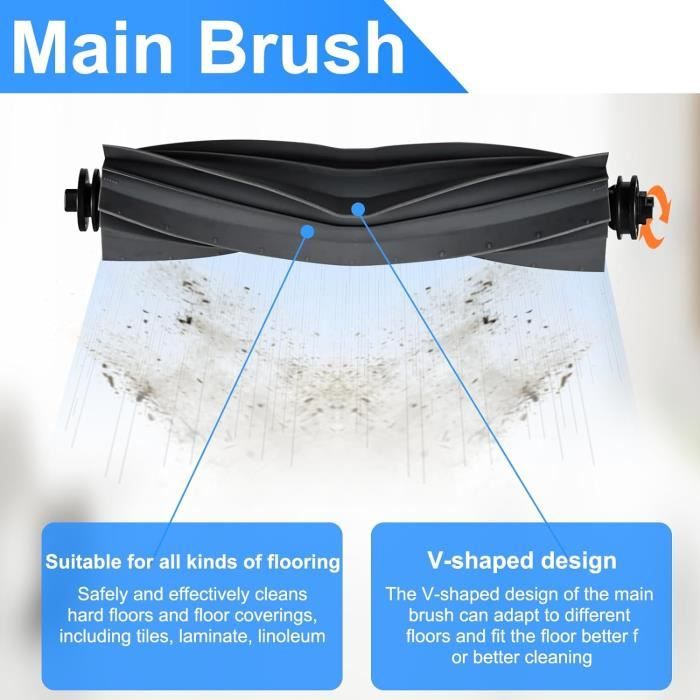 Kit Accessoires Pour Robot Aspirateur Lefant M3 / M3 Gen2 - 1 Brosse, 4 Filtres, 4 Lingettes, 4 Brosses Latérales, Etc.