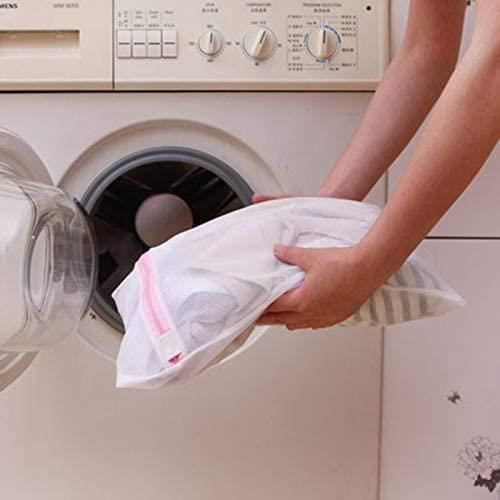 15-18cm beige - Sac de lavage en filet brodé pour machine à laver, sacs à  linge à fermeture éclair, protectio