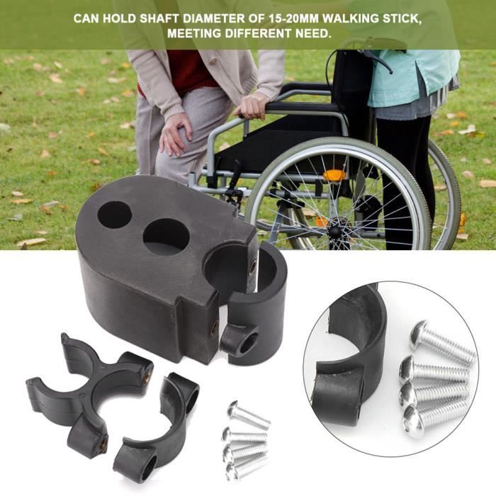 Support De Canne Pour Fauteuil Roulant - Accessoire Pratique Pour Fixer Cannes Ou Déambulateur, Marque Générique