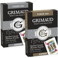 Duo pack Grimaud Expert "POKER 500" - jeu de 54 cartes toilées plastifiées - format poker - 2 index standards-0