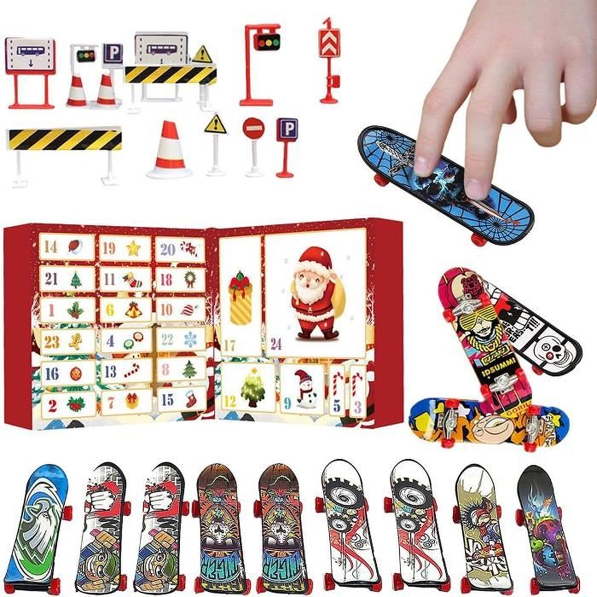 4 Pièces Mini Planche à roulettes Skate Boarding Jouets Jeux de Sport Cadeau pour Enfants QNFY Finger Skateboard 