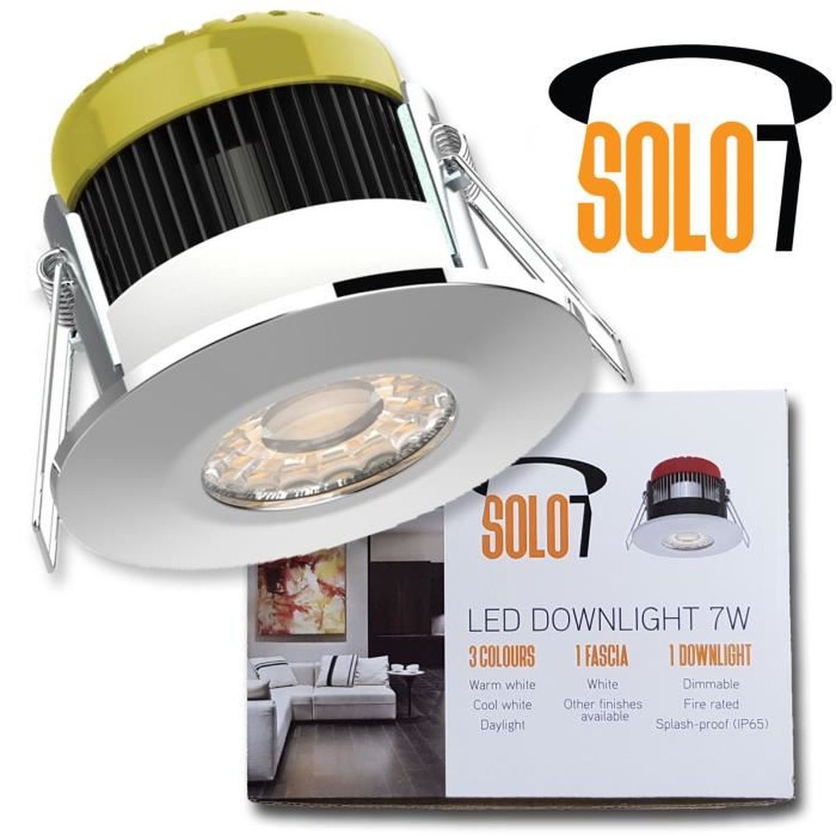 Downlight spot encastré LED 7W IP65 520lm fascia blanc - 3000K 4000K ...