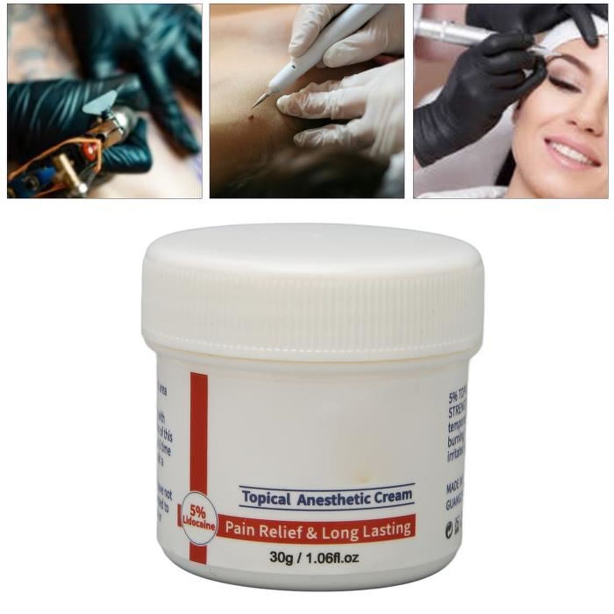 Dilwe Crème anesthésiante tatouage soulagement de la douleur corps microblading professionnel