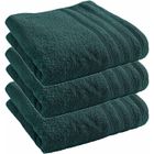 COTON PUR Lot de 3 draps de douche "Spa" 70 x 140 cm / 400 gr/m² - "Spa" Emeraude