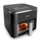 KotiCidsin Friteuse à air sans huile, 11 L Grande capacité, 2000W, Avec Fenêtre visible Écran tactile, 10 menus préprogrammés, Noir