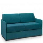 ITALIAN SPIRIT Canapé convertible express COLOSSE matelas épaisseur 22cm à mémoire de forme couchage 140 cm velours bleu paon