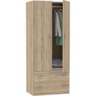 PEGANE Armoire placard Meuble de rangement 2 portes coloris Cambrian - Hauteur 180 x Longueur 74 x Profondeur 50 cm