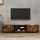 vidaXL Meuble TV chêne fumé 180x31,5x40 cm bois d'ingénierie 816269