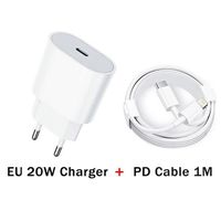 Chargeur USB C   20W pour iPhone 14 Plus 11 12 13 Pro Max Mini X XS XR, câble de Charge rapide EU- WHITE-EU Charger 1M Cable AS