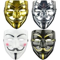 Lot de 4 Masque Anonymous Vendetta Halloween Cosplay Accessoire de Costume V Mask Haute Qualité pour Fête Party Mascarade