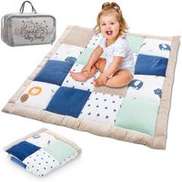 Tapis parc bébé patchwork 100x100 cm - TOTSY BABY - Coton motif arc-en-ciel - Confortable et isolant