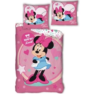 HOUSSE DE COUETTE ET TAIES Parure de lit enfant Minnie Disney Pink